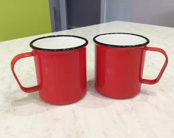 FINEL Finland KAJ FRANCK Red enamel mugs