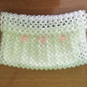 Retro 1960s BEADED CLUTCH PURSE - Italian Design, made in Hong Kong - Classic 1960s Hippy