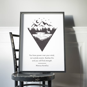 Marcus Aurelius Quote Print | Stoicism Night Sky Abstract Art | Gallery Wall Set