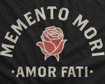 Memento Mori Amor Fati Rose Graphic Back Print Only Unisex T-Shirt