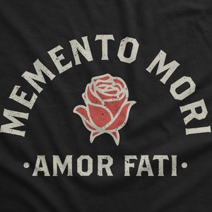 Memento Mori Amor Fati Rose Graphic Back Print Only Unisex T-Shirt