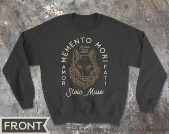 Auribus Teneo Lupum Memento Mori Amor Fati Wolf Graphic Unisex Sweatshirt
