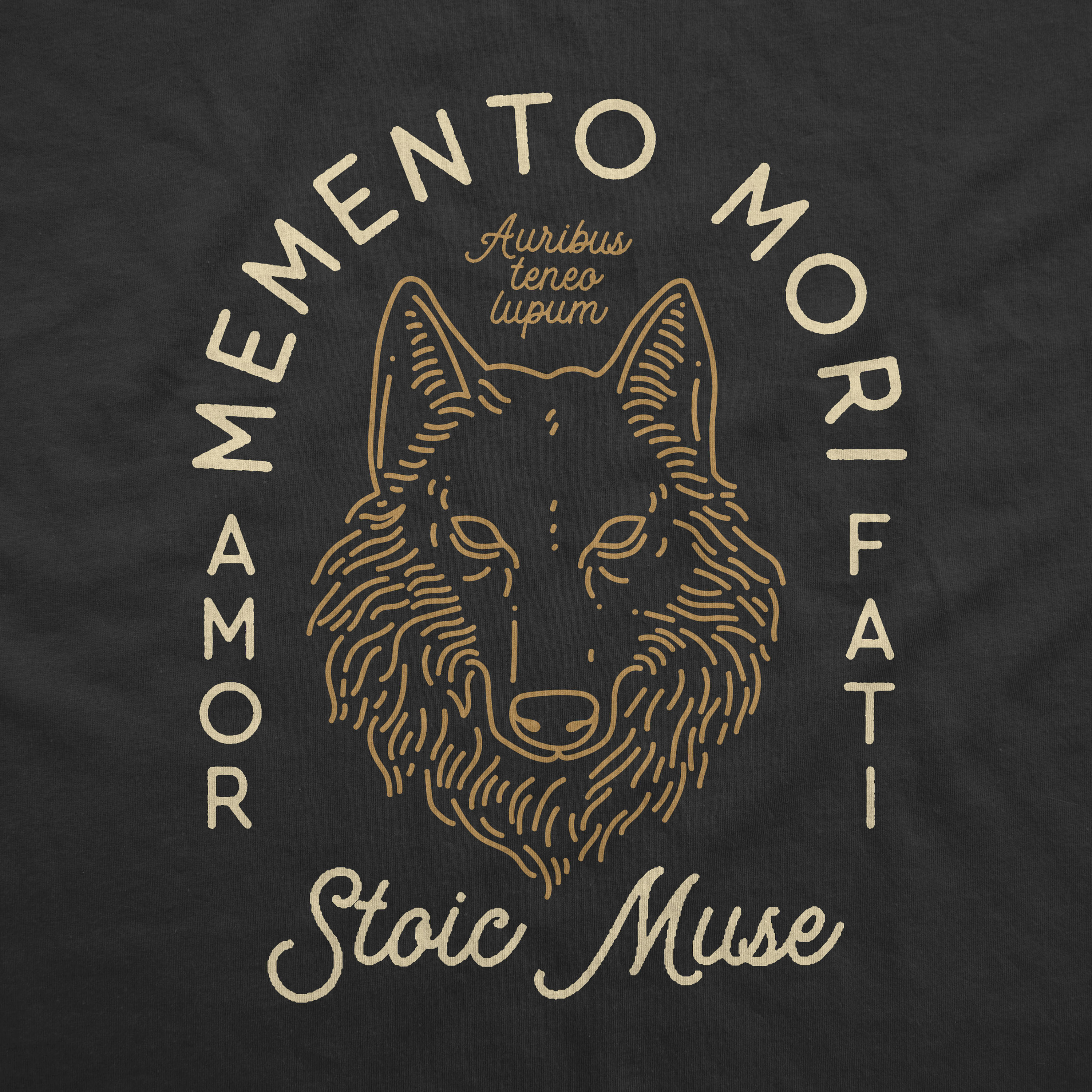 Auribus Teneo Lupum Memento Mori Amor Fati Wolf Graphic
