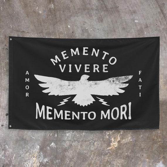 Memento Mori Amor Fati Memento Vivere Falcon Graphic Flag
