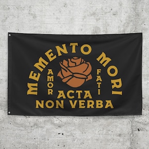 Memento Mori Amor Fati Acta Non Verba Stoic Muse Flag