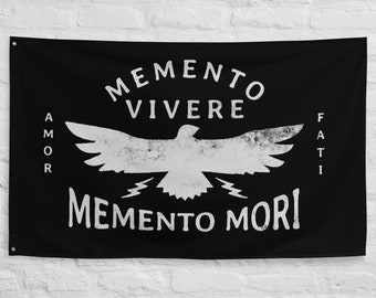 Memento Mori Amor Fati Memento Vivere Falcon Graphic Flag