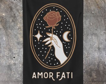 Amor Fati Rose Graphic Stoic Muse Flag