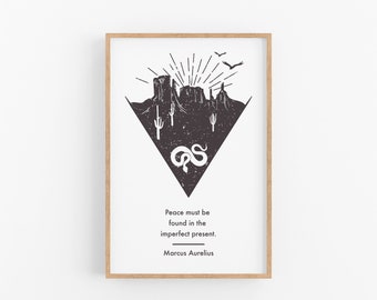 Marcus Aurelius Quote Print | Stoicism Desert Abstract Art | Gallery Wall Set