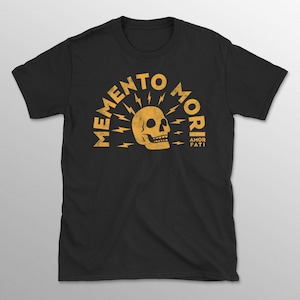 Memento Mori Gold Skull Graphic Unisex T-shirt