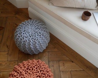 Chunky Knitted Pouffe Footstool