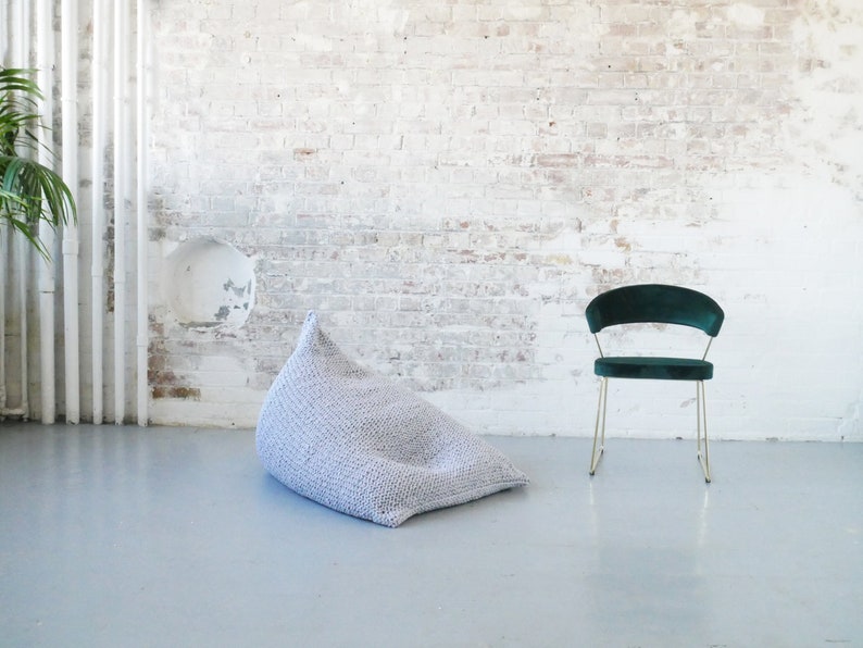 Hand Knitted Pearl Wedge Bean Bag