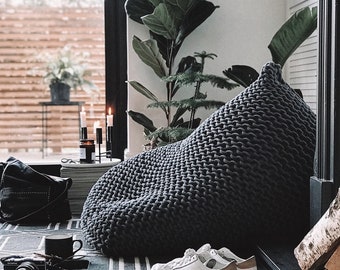 knit bean bolsa chair pattern