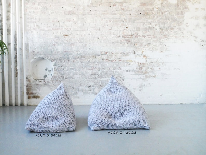 Hand Knitted Pearl Wedge Bean Bag