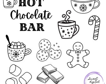 hot chocolate bar svg, winter svg, hot chocolate png svg, happy holidays svg, christmas svg, merry and bright svg, hot chocolate png svg