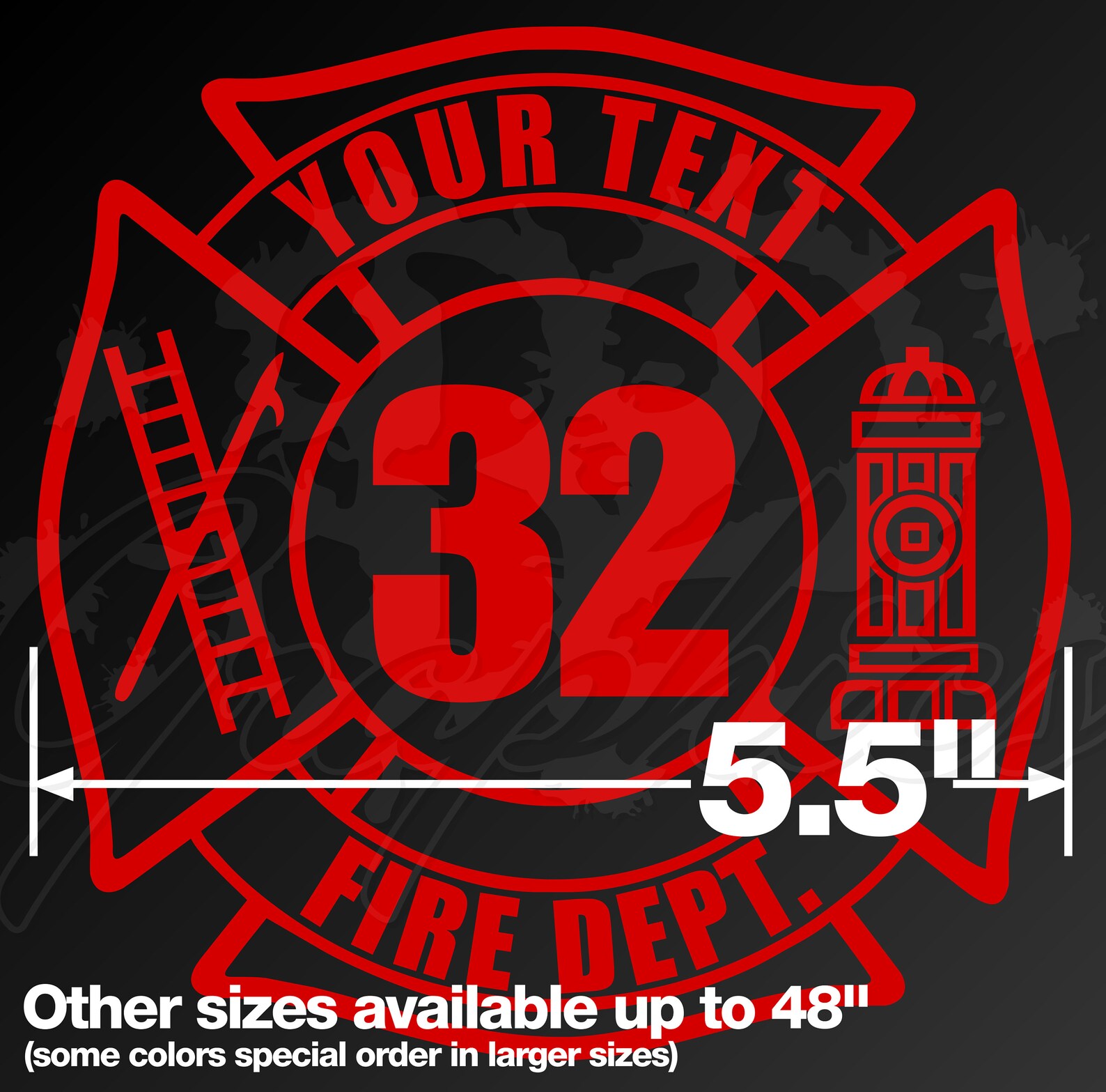 Maltese Sticker Fire Department Maltese Cross Sticker Emergency Response Decal - Foto 3