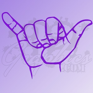 shaka sign hang loose hand sticker decal window car truck surfing board