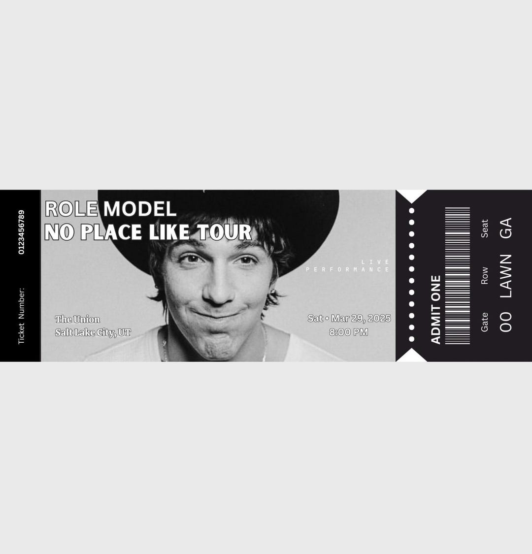 Role Model Concert Ticket Template - Etsy