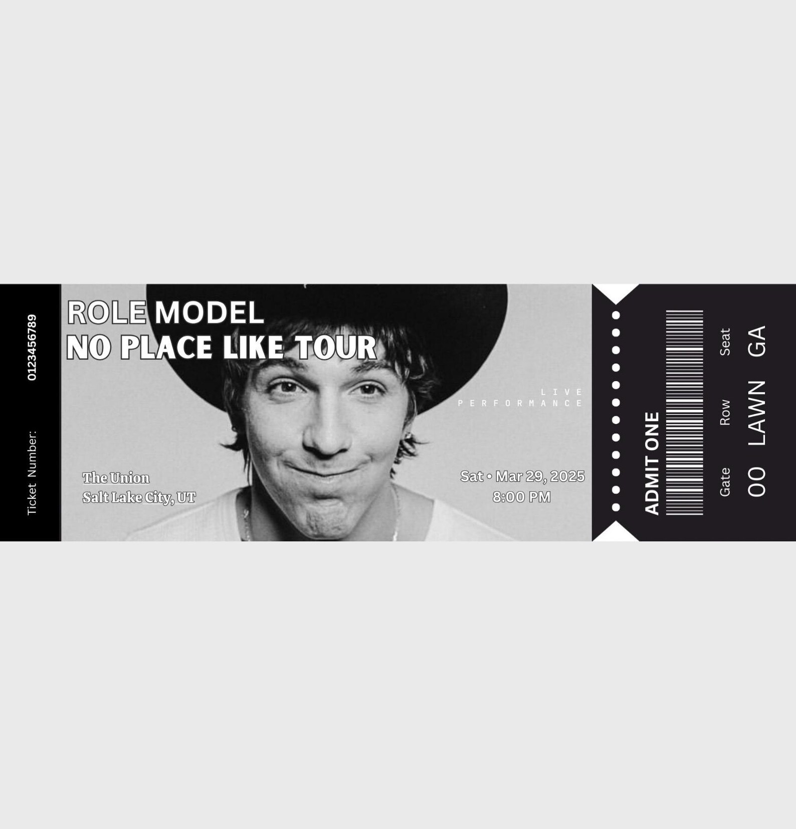 Role Model Concert Ticket Template - Etsy