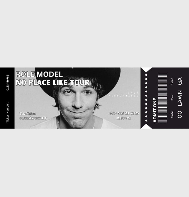 Role Model Concert Ticket Template - Etsy