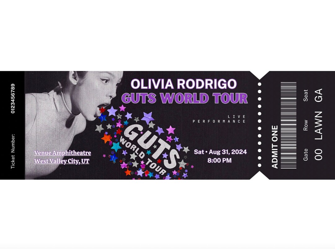 Olivia Rodrigo Ticket Template - Etsy