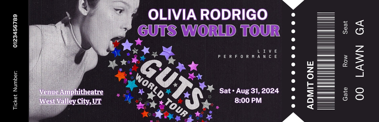 Olivia Rodrigo Ticket Template - Etsy
