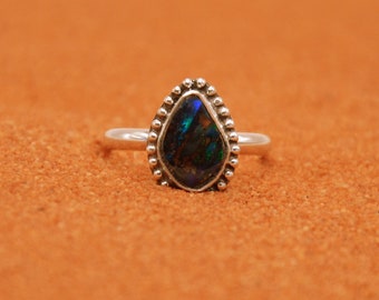 opal ring-sterling silver-gift-boulder opal-woman jewellery-unique piece-boho