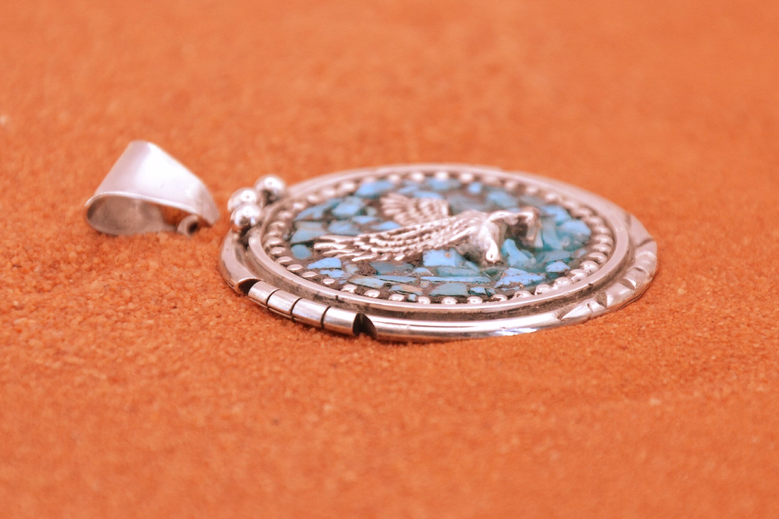 Eagle Pendant-turquoise-silver-native American Jewelry-crafts 