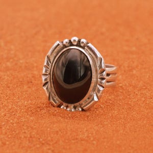 onyx ring-sterling silver-man and woman-native american jewelry-gift-navajo style