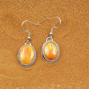 Spiny oyster earrings-sterling silver-native american jewelry-gift-boho