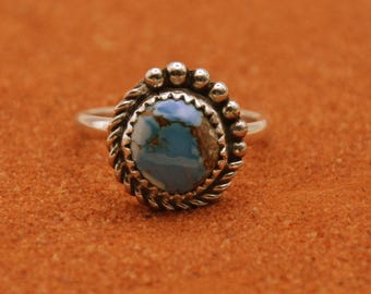 anillo colina turquesa-dorado-plata 925/1000-para mujer-idea de regalo-estilo navajo-bohemio-garantizado