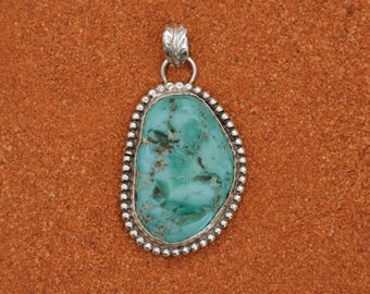 colgante kingman turquesa-plata 925/1000-joyería navajo-pieza única-idea de regalo-boho-occidental y campestre
