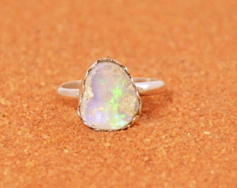 Ethiopian opal ring-sterling silver-gift jewelry-native american-handmade jewelry-unique piece
