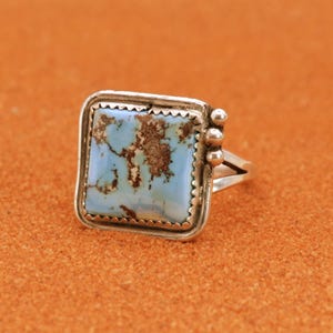 turquoise ring-ntaive american jewelry-navajo style-golden hill-sterling silver-gift-women and men