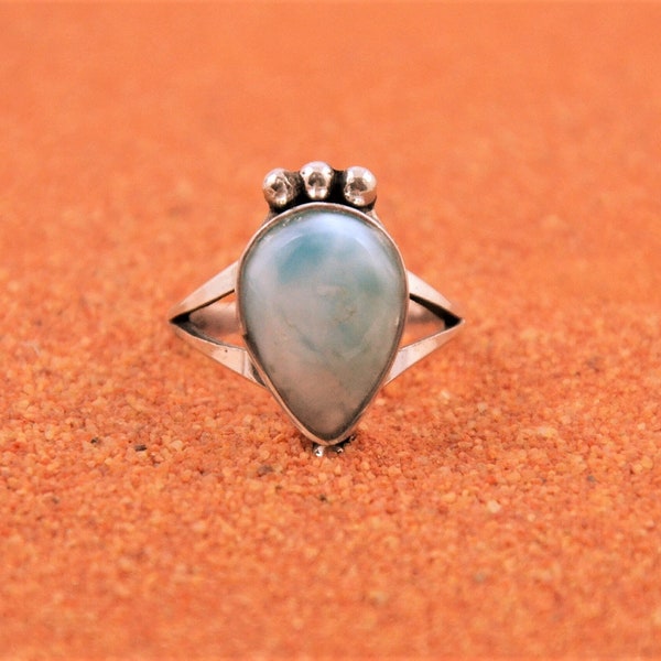 Bague larimar femme-argent925/1000-bijoux amerindiens-fait main-idée cadeau-bijou garanti