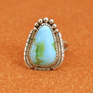Turquoise ring-sonoran gold-native american-navajo jewelry-sterling silver-gift-southwest-handmade