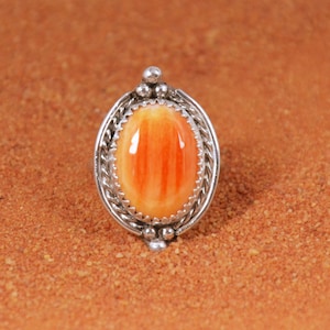 Spiny oyster ring-native american-sterling silver-handmade-gift-boho-woman jewelry