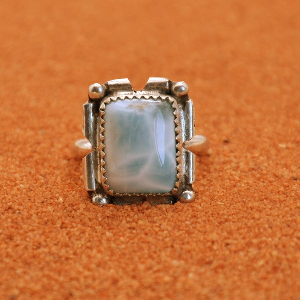 Bague larimar-argent 925/1000-bijoux amerindiens-bohème-bague navajo-idée cadeau