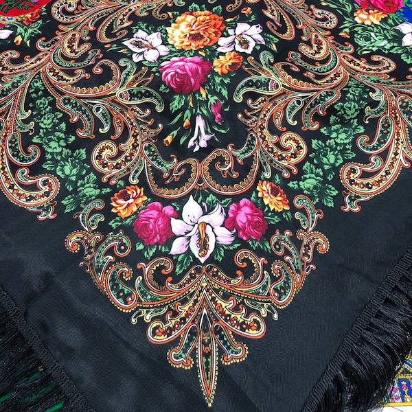 Folk Scarves/ Babushkas/ shawl/ wrap (Acrylic)- Romanian Ukrainian Polish Russian Czech and others.