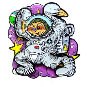 Space Sloth 2-Pin Set Sloth In Space Behind Galaxy Background Pin by 11th Dimension - Noosh Studios Rare Enamel Hat Pin For Collectors