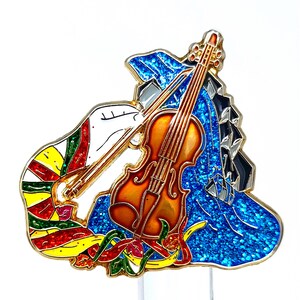 Violin Musician Beautiful Gift Enamel Hat Pin Fennario Pin Limited Edition Hat Pin # 21 of 100