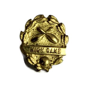 High Game Special Bowling Limited Edition Vintage Metal Pin For Bowlers With Pins and a Bowling Ball Visible (b)