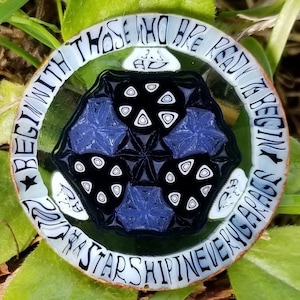 Begin With Those Who Are Ready To Begin 2017 A Starship In Every Garage 3.3 Art Units Borosilicate Murrine Glass Coin by Project 33 UV Glass