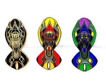 Set Of 3 Matching Design Enamel Hat Pins Limited Edition Hat Pins by Kinnim Design