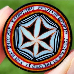 Borosilicate Murrine Glass Coin Five Art Units For Intentional Positive Growth Solstice At The Starship - Project 33 Community Currency Art