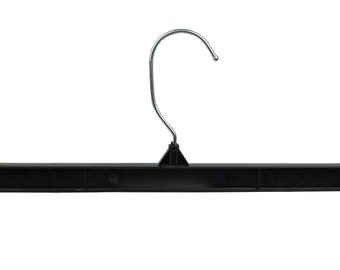 Hangon Recycled Plastic with Ridged Clips Pants Hangers 14 Inch Black 25 Pack