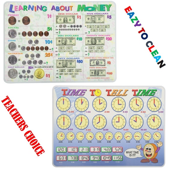 Education Painless Learning Placemats Set of 4 Multiplication Addition subtra...