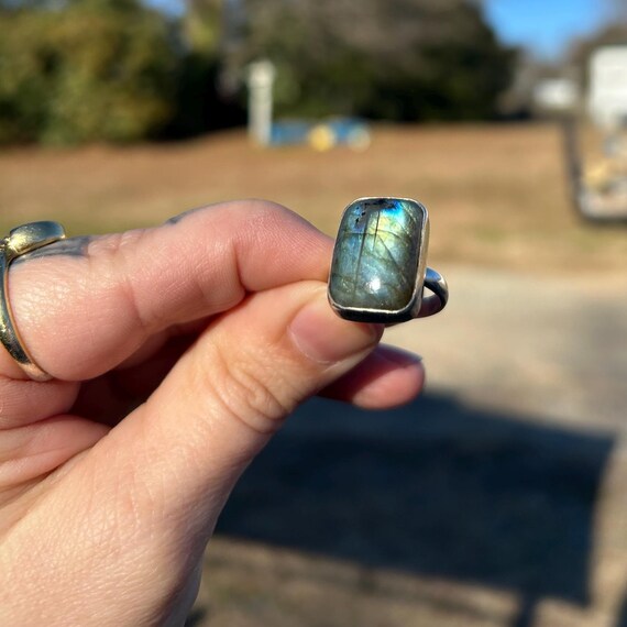 Labradorite ring, Sterling Silver Adjustable Ring… - image 4