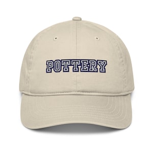 Embroidered Pottery &quot;Varsity&quot; Hat | Artist Baseball Cap | 100% Organic Cotton