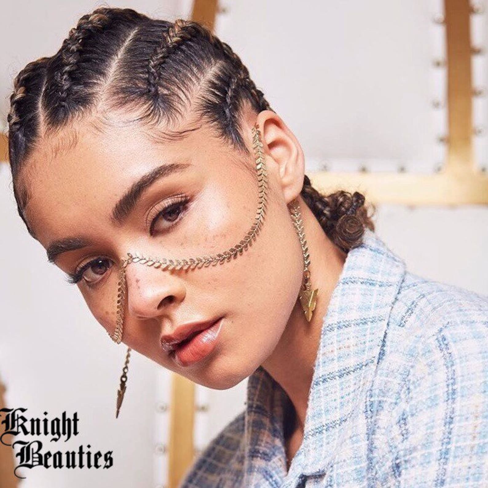 Face Jewelry, Gold Chain, Festival Jewelry, Face Chain, Arrows, Burning