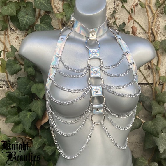 Silver holographic halter top, Rave Wear, Festival Fashion, Festival outfit, Rave Outfit, Rave clothing, Burning man costume